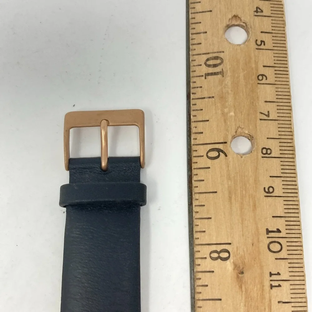 Breda Watch Men Women 40mm Rose Gold Tone Matte Black Leather New Battery 9